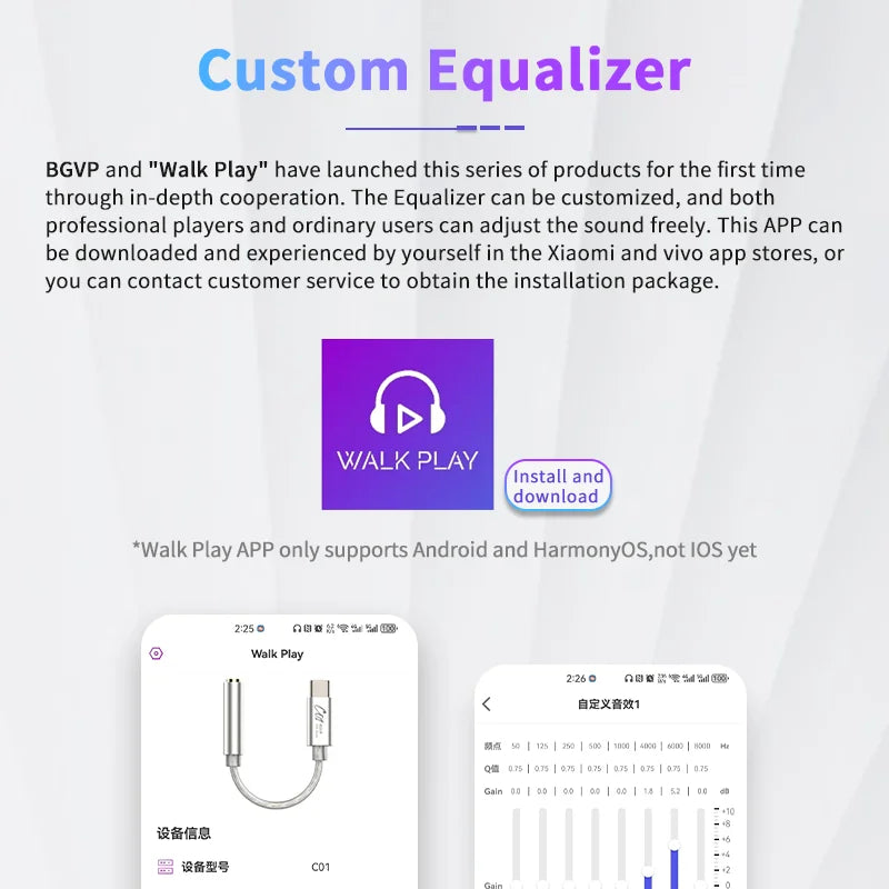 BGVP C01 Adapter HIFI Cable DAC Tunable App USB CB1200 Chip Headphone Amplifier HIFI Digital Converter Earphone Adapter