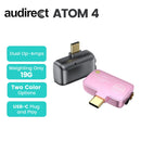 Audirect Atom 4 Portable Audio DAC/Amp ESS9281AC Pro Decoding chip Op-amp RT6863C*2 with 3.5mm 4.4mm Outputs Decoder Amplifier