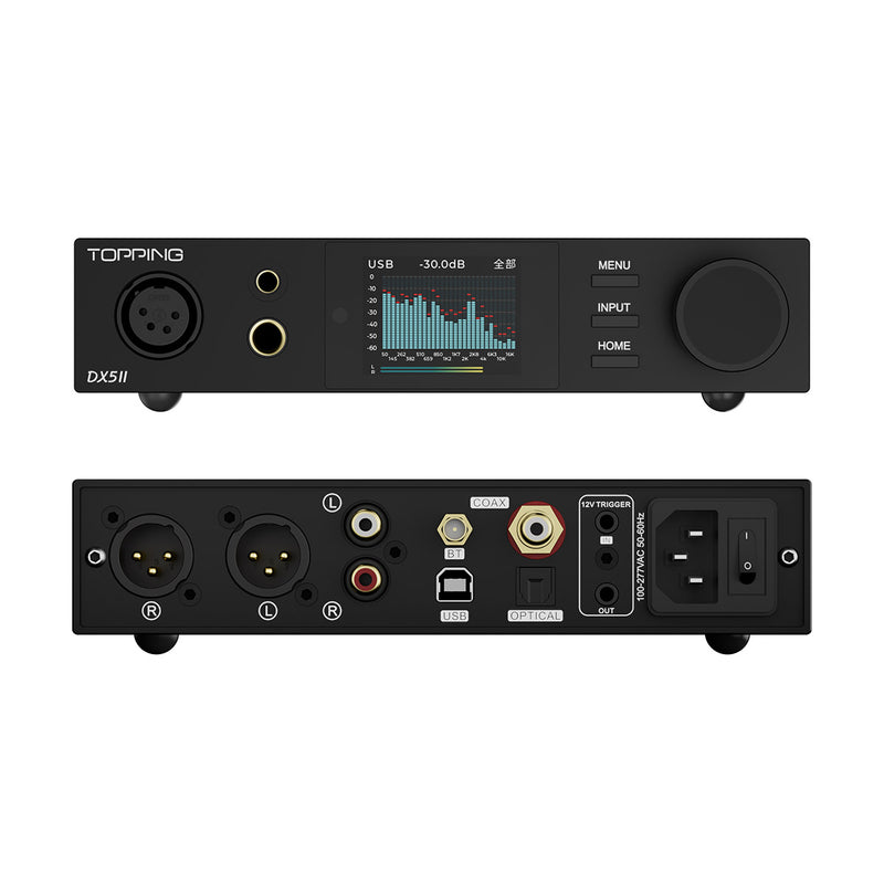 TOPPING DX5 II Hi-Res DAC & Headphone Amp Combo – Dual ES9039Q2M, X-Hybrid Amp, 10-Band PEQ, LDAC Bluetooth 5.1, 4.4mm Balanced & 6.35mm Headphone Output, Preamp Mode, 12V Trigger