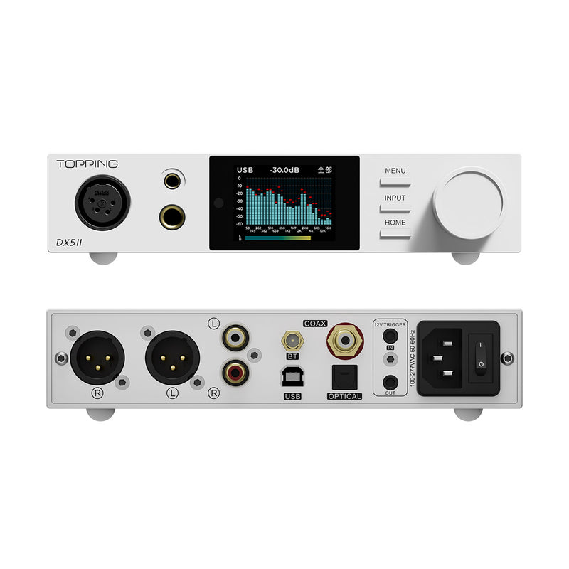 TOPPING DX5 II Hi-Res DAC & Headphone Amp Combo – Dual ES9039Q2M, X-Hybrid Amp, 10-Band PEQ, LDAC Bluetooth 5.1, 4.4mm Balanced & 6.35mm Headphone Output, Preamp Mode, 12V Trigger