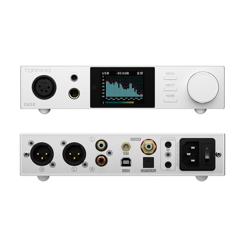 TOPPING DX5 II Hi-Res DAC & Headphone Amp Combo – Dual ES9039Q2M, X-Hybrid Amp, 10-Band PEQ, LDAC Bluetooth 5.1, 4.4mm Balanced & 6.35mm Headphone Output, Preamp Mode, 12V Trigger