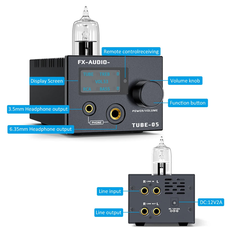 FX-AUDIO- TUBE-05 12AU7 fever audio tube pre-amplifier Headphone Amplifier AMP