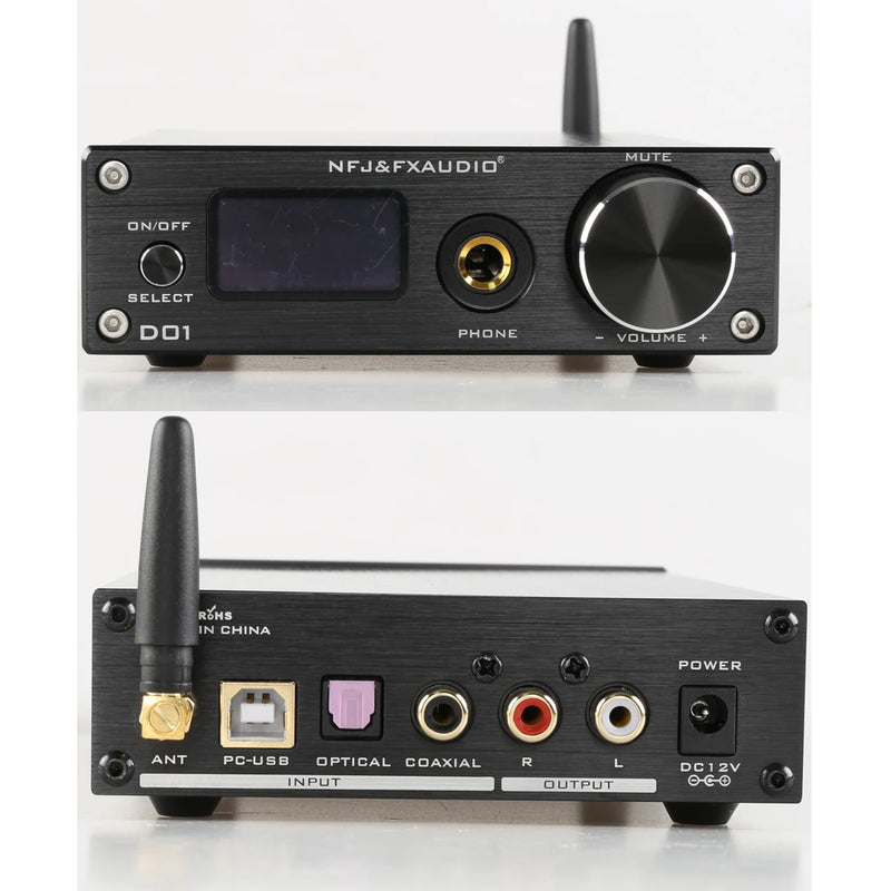 FX-Audio D01 USB DAC Headphones Amplifier Bluetooth 5.0 ES9038Q2M 32Bit 768kHz DSD512 XU208 Amplifier Line Out audio Decoder