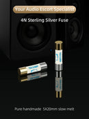 HIFI DAC Fuse Tube HiF Fever Grade Silver Fuse Silver Alloy CD Turntable Amplifier Preamp Post-amp Gold-plated(1PCS)
