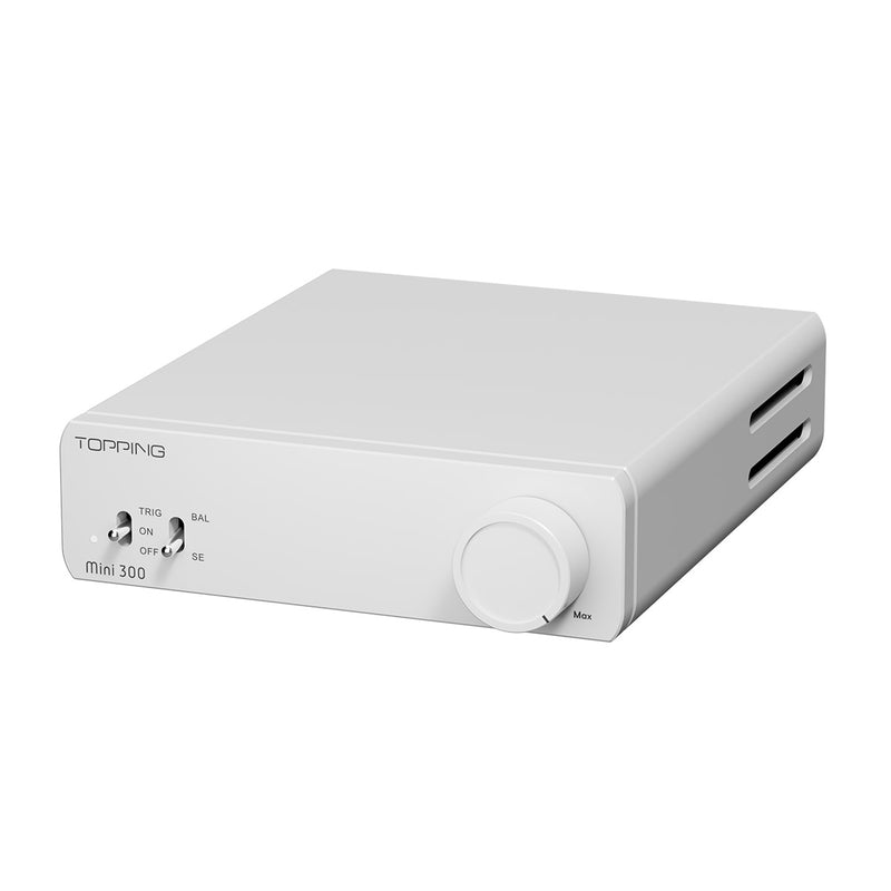 TOPPING Mini300 Compact Stereo Power Amplifier, Fully Balanced Class-D Design, 140W×2 @4Ω, Ultra-Low Distortion <0.0004% THD+N, 124dB SNR/DNR, Trig Auto Power Sync, Aluminum Chassis