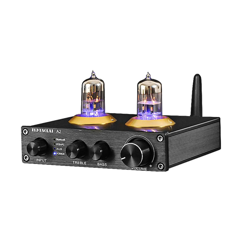 PJ.MIAOLAI A2 HiFi Stereo 6N3 Vacuum Tube Amplifier Bluetooth 5.0 Preamplifier USB-PC Decoder AUX Preamp DIY For Home Sound Thea