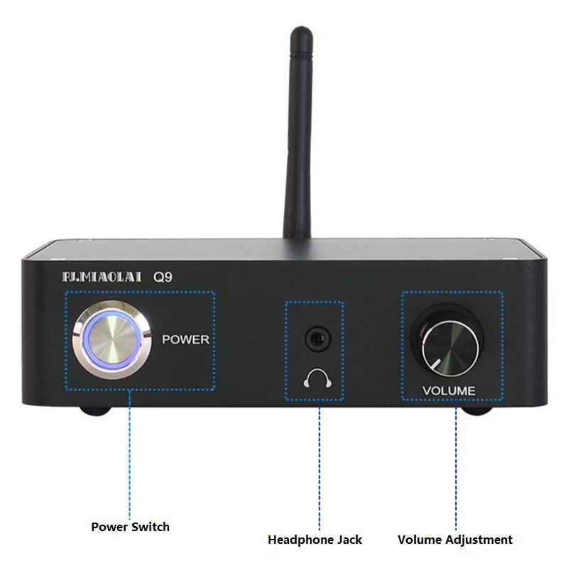 PJ.MIAOLAI Audio Decoder Q9 Bluetooth 5.1 QCC5125 Audio Receiver Amplifier 1794 Lossless Decoding APTX-HD Headphone Amplifier