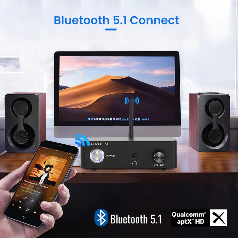 PJ.MIAOLAI Audio Decoder Q9 Bluetooth 5.1 QCC5125 Audio Receiver Amplifier 1794 Lossless Decoding APTX-HD Headphone Amplifier