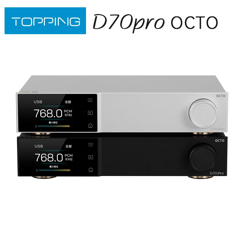 TOPPING D70 PRO OCTO HiFi DAC Bluetooth 5.1 Support LDAC with RCA XLR Output Remote Control Hi-res Audio Decoder