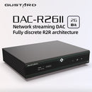 Gustard DAC-R26II Streamer R2R DAC | DSD2048 PCM1536kHz with IIS | USB, Opt, Coax, I2S, AES, LAN Input | Fully Balanced Digital-Analog Converter | Home Audio Network Streaming Decoder Preamp