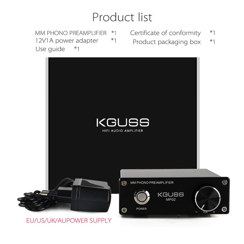 KGUSS MP02 phono preamplifier vinyl record player mini MM PHONO phono preamp 2068