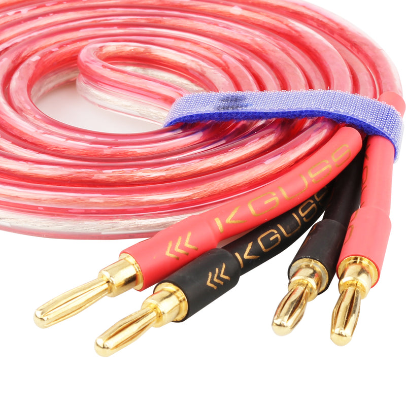 KGUSS KG2106 DIY HiFi Speaker Audio Cable Banana Plug Cable Golden Plated Audiophile Oxygen free copper Amplifier Speakon Wire Cables