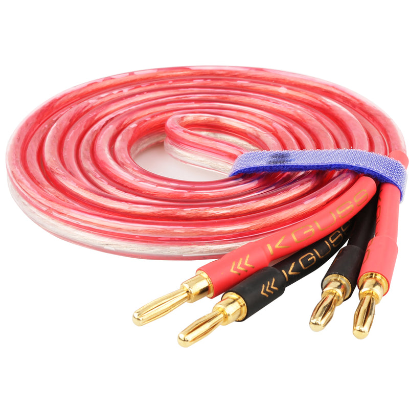 KGUSS KG2106 DIY HiFi Speaker Audio Cable Banana Plug Cable Golden Plated Audiophile Oxygen free copper Amplifier Speakon Wire Cables