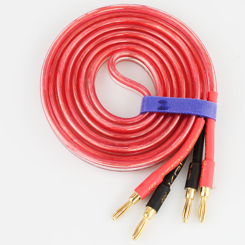 KGUSS KG2106 DIY HiFi Speaker Audio Cable Banana Plug Cable Golden Plated Audiophile Oxygen free copper Amplifier Speakon Wire Cables