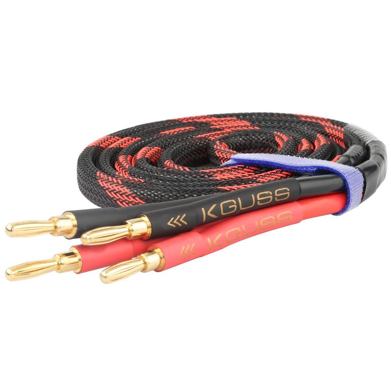 KGUSS K600 DIY HiFi Speaker Audio Cable Banana Plug Cable Golden Plated Audiophile Oxygen free copper Amplifier  Speaker Wire Cables