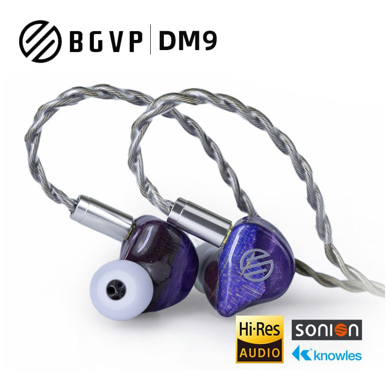 BGVP DM9 Earphone 9 Driver EST Hybrid IEMs High Performance In-Ear monitor Balanced Earphone