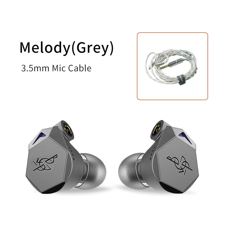 BGVP Melody Earphones Wired In Ear Monitor Headphone 12mm Dynamic IEM Hi-Fi Earbuds MMCX Interface 3 in 1 Cable 2.5/3.5/4.4mm