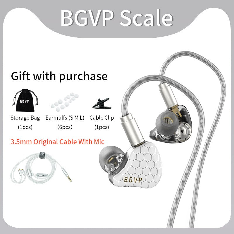 BGVP Scale 2DD In Ear Monitor Earphone 6D Sound Effects Gaming Headset HiFi Wired Headphones Bass Stereo Earpiece Music Earbuds