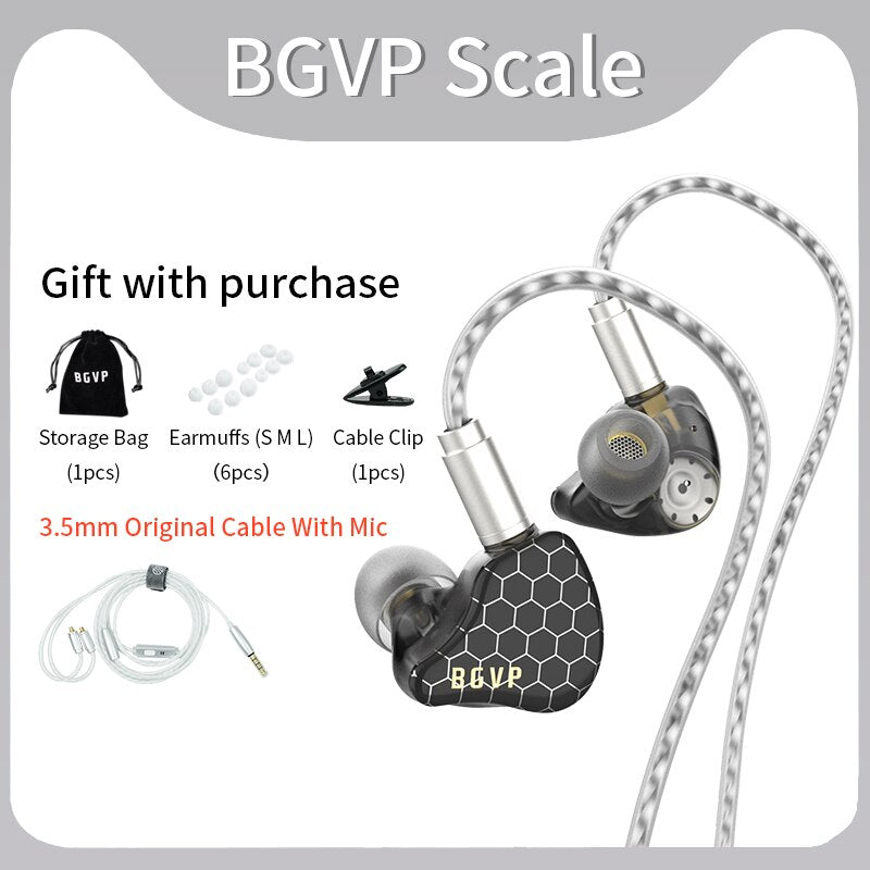 BGVP Scale 2DD In Ear Monitor Earphone 6D Sound Effects Gaming Headset HiFi Wired Headphones Bass Stereo Earpiece Music Earbuds