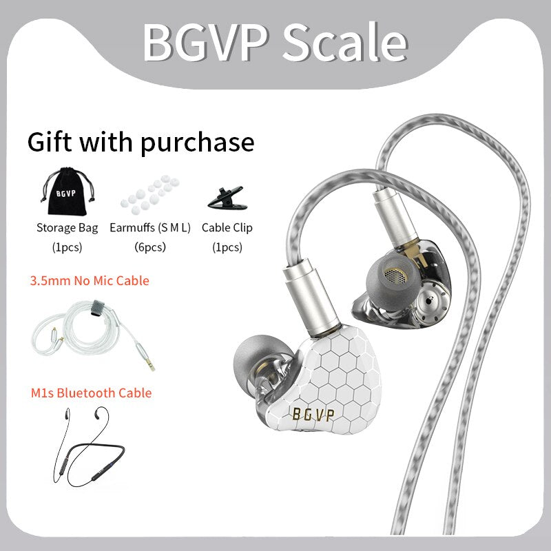 BGVP Scale 2DD In Ear Monitor Earphone 6D Sound Effects Gaming Headset HiFi Wired Headphones Bass Stereo Earpiece Music Earbuds