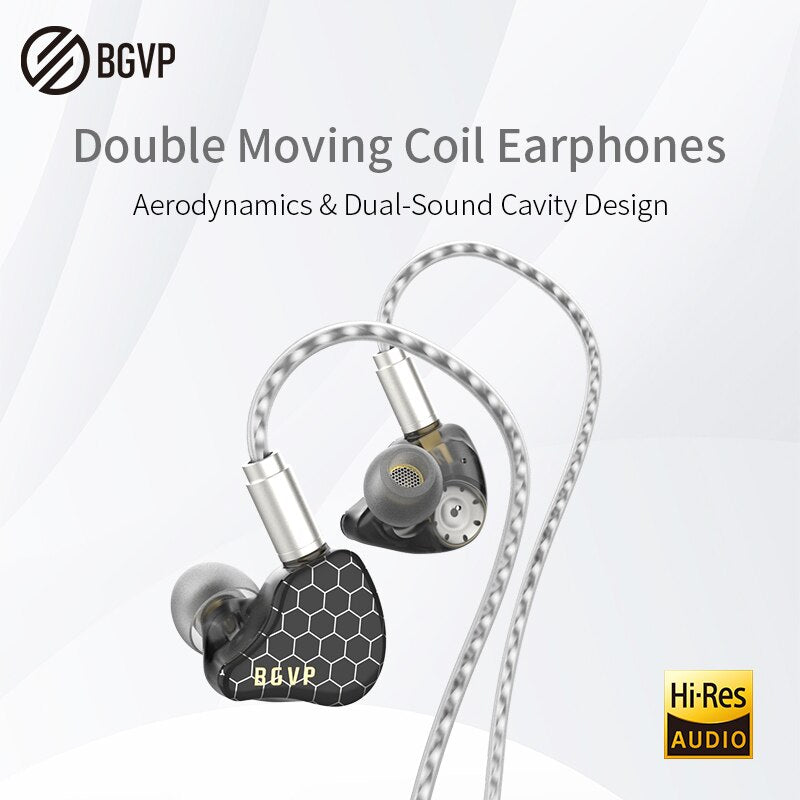 BGVP Scale Earphone Dual Dynamic Driver IEM Headphone with Interchangeable Cable