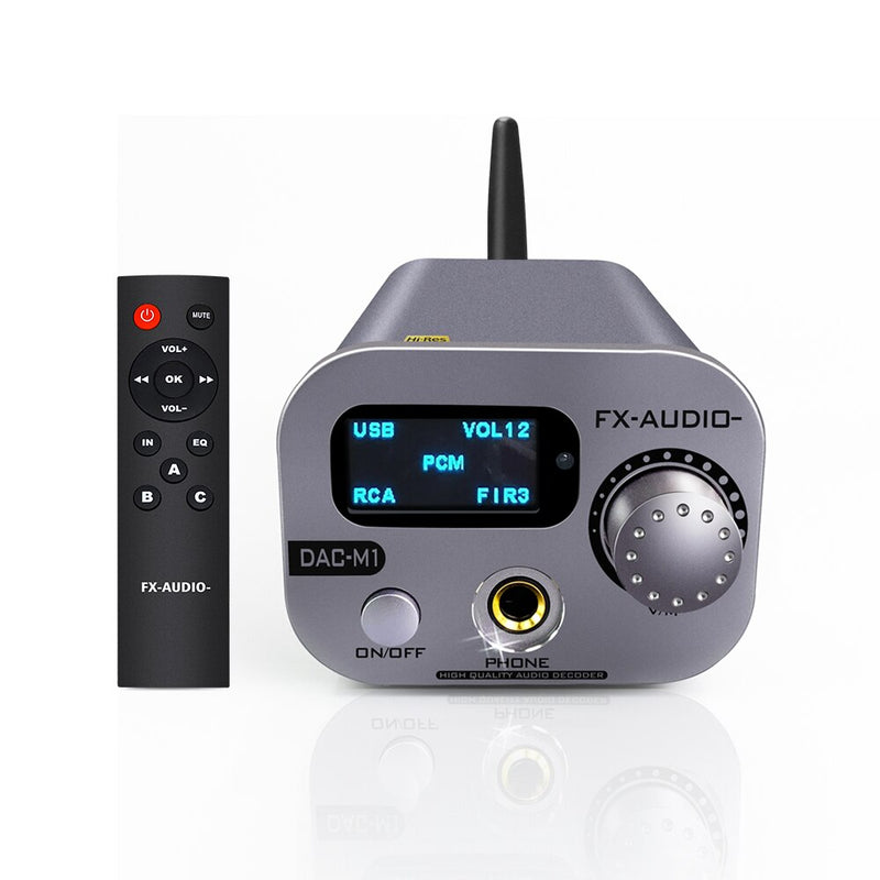 FX-AUDIO DAC-M1 Decoder Bluetooth 5.0 APTX ESS9038Q2M 32Bit 768kHz DSD512 USB DAC Headphone Amplifier with Remote