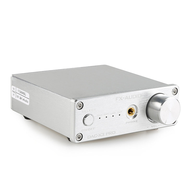 FX-Audio DAC-X6 Mini HiFi 2.0 Digital Audio Decoder DAC Input  USB/Coaxial/Optical Output RCA/Headphone Amp 24Bit/96KHz DC12V (Black)