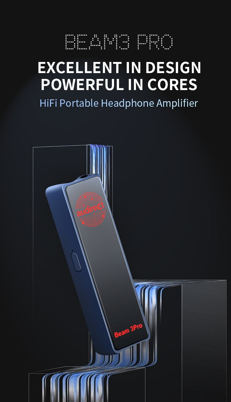 NEW Audirect Beam 3Pro ESS9281 AC Pro HiFi Portable Headphone Amplifier Beam3 Pro 36Bit/768kHz DSD512 with 3.5mm SE Port