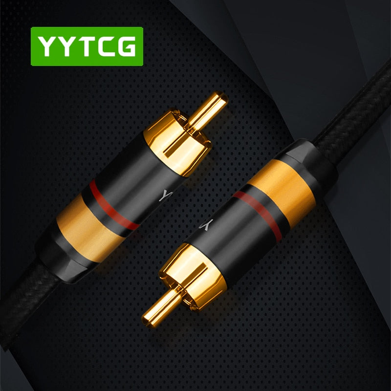 YYTCG HiFi Digital Audio Coaxial Cable OD7.0 Premium Stereo Audio Rca to Rca Male Coaxial Cable Speaker Hifi Subwoofer Cable AV TV