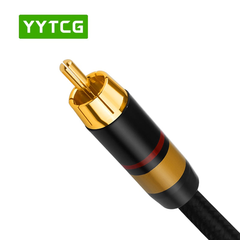 YYTCG HiFi Digital Audio Coaxial Cable OD7.0 Premium Stereo Audio Rca to Rca Male Coaxial Cable Speaker Hifi Subwoofer Cable AV TV