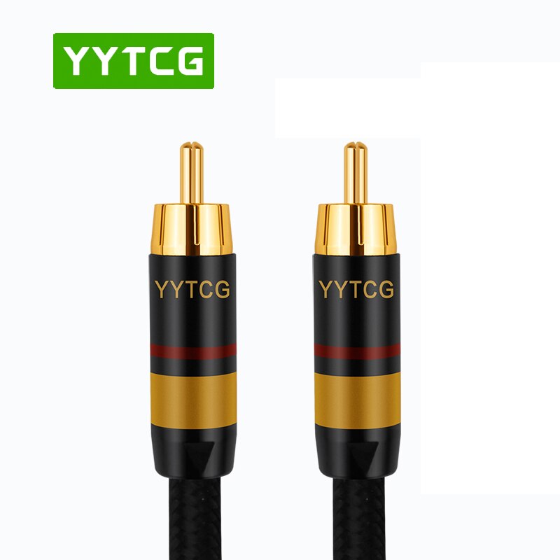 YYTCG HiFi Digital Audio Coaxial Cable OD7.0 Premium Stereo Audio Rca to Rca Male Coaxial Cable Speaker Hifi Subwoofer Cable AV TV