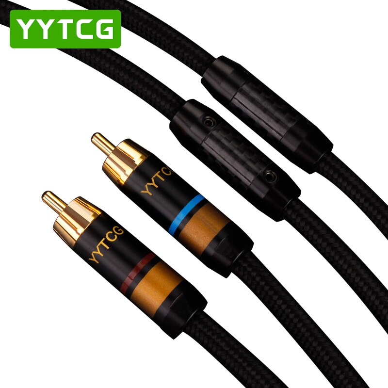 High Quality 6N OFC Line Male-Male 2RCA audio Cable 4 RCA Plug Connector TV DAC signal Wire professional for AMP DVD player