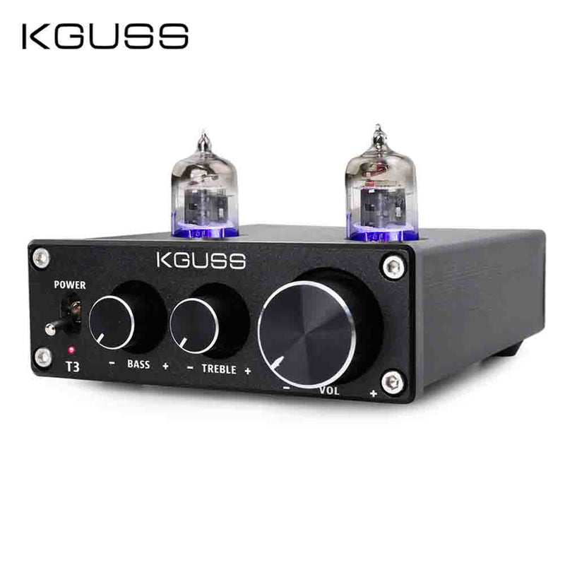 KGUSS T3 MINI Bile 6J1 Preamp Tube Amplifier Buffer HIFI Audio Preamplifier Treble Bass Adjustment
