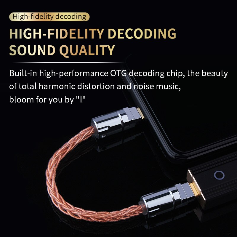 YYTCG OTG Cable Adapter Lightning to Type-C Cable for iPhone 12 Pro Max 11 X HiFi Portable DAC/Headphone Amplifier OTG Audio Adapter