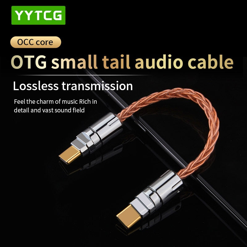 YYTCG OTG Cable Adapter Lightning to Type-C Cable for iPhone 12 Pro Max 11 X HiFi Portable DAC/Headphone Amplifier OTG Audio Adapter