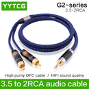 YYTCG RCA Audio Cable AUX 3.5mm Jack to 2RCA Male Adapter Splitter Audio Cable For Laptop Computer MP3 TV Subwoofer Amplifier Speaker