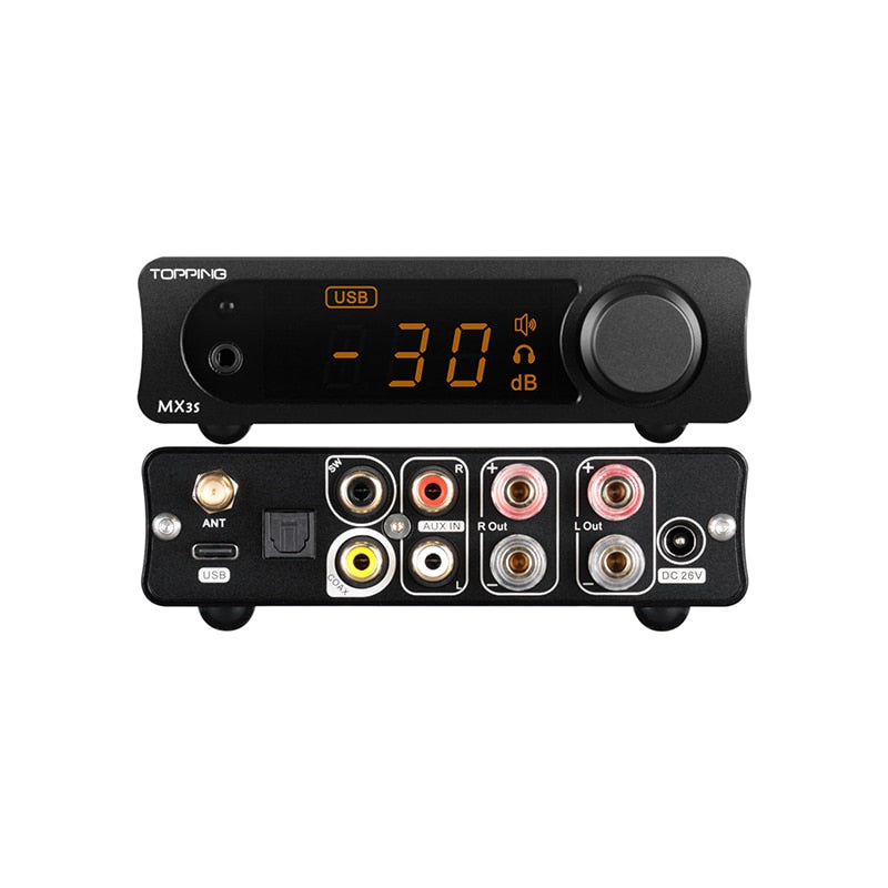 TOPPING MX3S AUDIO Amplifier Support Bluetooth Input 62W*2 Merus Class D 700mW*2 HPA Power with Remote Control