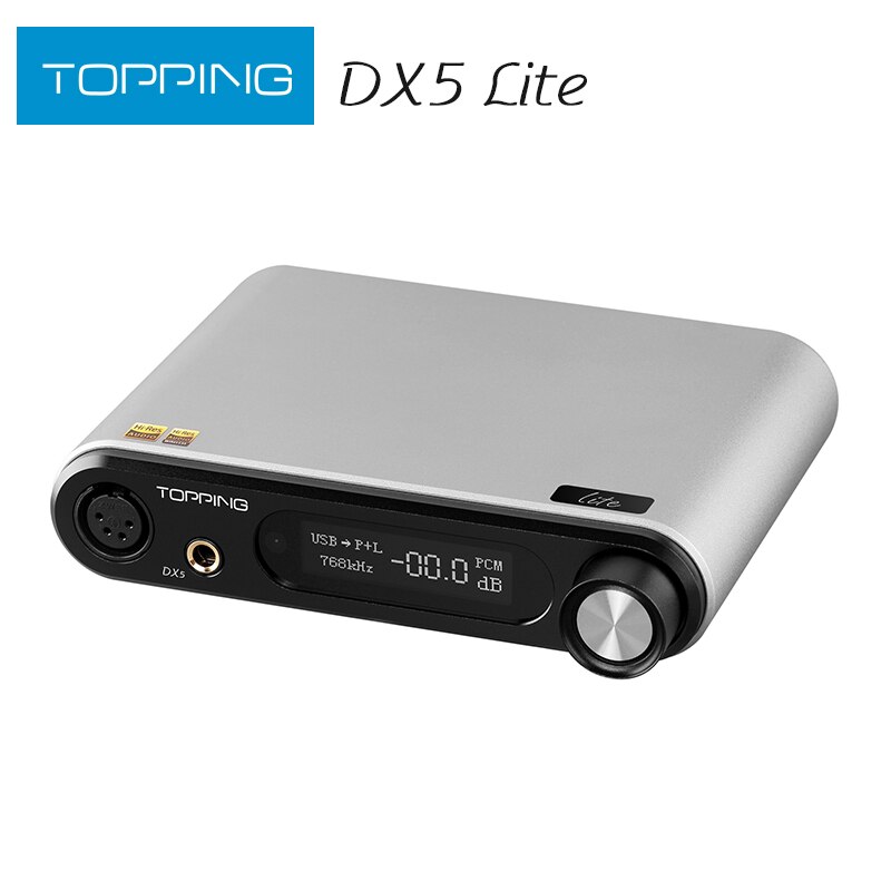 TOPPING DX5 Lite Decoder ES9068AS*2 DAC Headphone Amplifier DSD512 768kHz LDAC/USB/OPTICAL/COAXIAL Input XLR/RCA/6.35mm Output