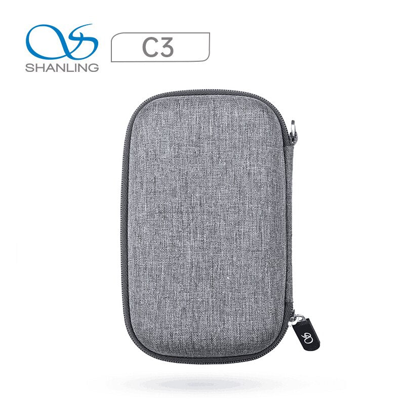 SHANLING C3 Cloth storage Box Large space For M0/M1/M5S player Earphones Portable Pressure Box zipper storage Bag with mesh bag