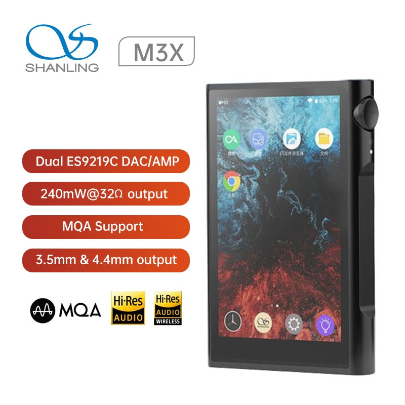 SHANLING M3X MQA Player Bluetooth Dual ES9219C DAC/AMP DSD256 32bit/384kHz Hi-Res Portable Music Player