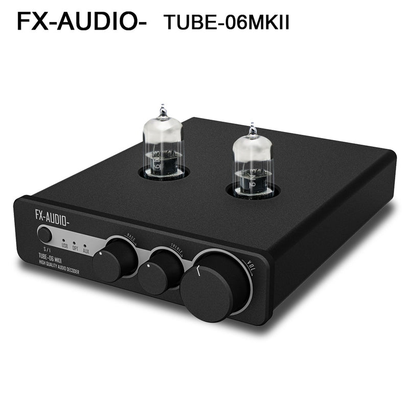 FX-AUDIO- TUBE-06MKII Tube Preamplifier USB DAC ES9018K2M Tube 6N3 Pre Amplifier 24Bit/192kHz Subwoofer Preamp with Bass Treble