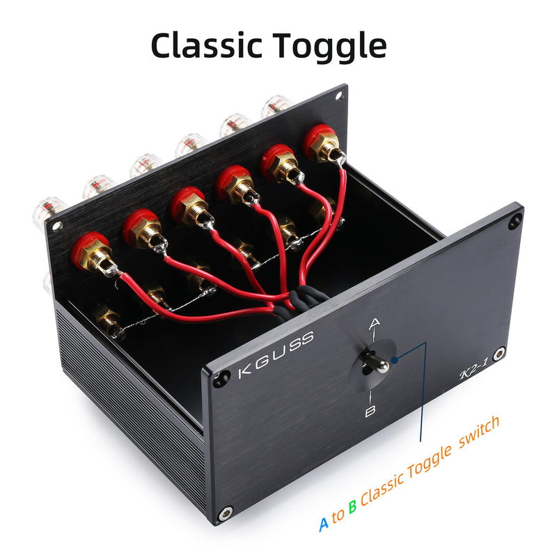 KGUSS K21 Passive Audio Signal Switcher 2 In 2 Out Switch Selector Box 2 Amplifiers A Pair Speakers Switch