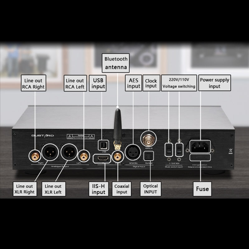 Gustard DAC-X26PRO MQA DAC ESS9038 PRO*2 Bluetooth 5.0 K2 Clock Synthesizer X26 PRO DSD512 PCM768KHz Decoder