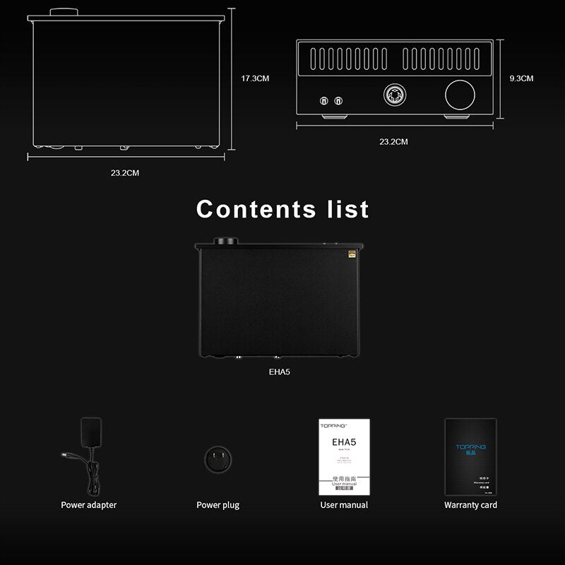 TOPPING EHA5 Electrostatic Headphone Amplifier  XLR / TRS / RCA input