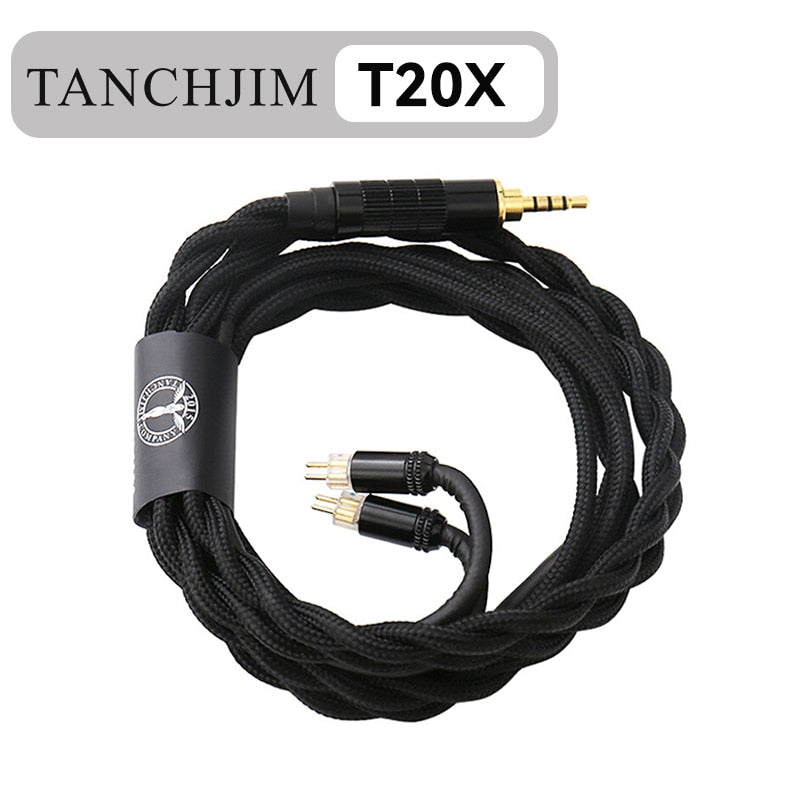 TANCHJIM Oxygen Earphone Upgrade Line 0.78mm Pin 2.5mm/3.5mm/4.4mm 5N Single Crystal Copper Upgrade Cable T202 T203 T204