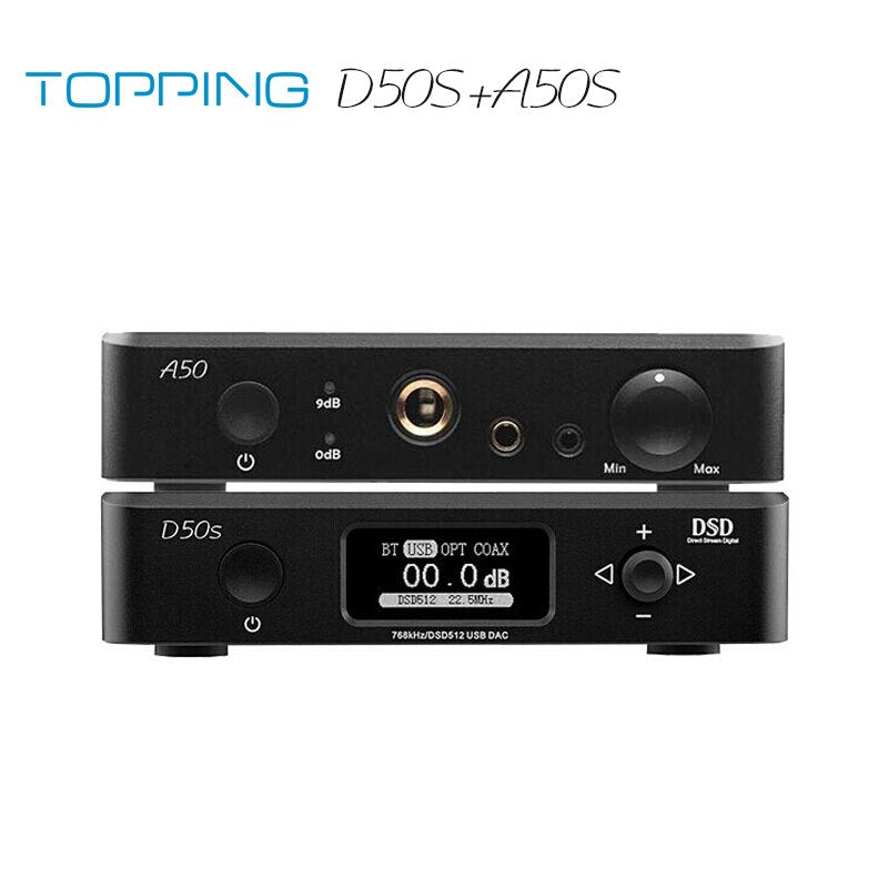 TOPPING D50s USB DAC Decoder+ TOPPING A50s Headphone Amplifier