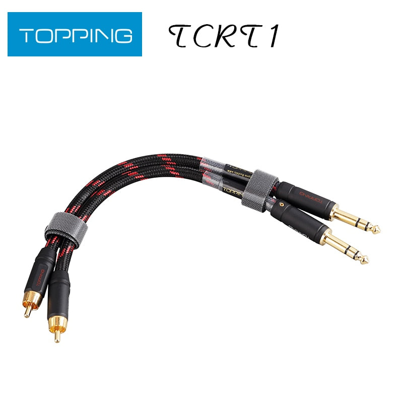 TOPPING TCRT1 RCA to TRS Cable Single Crystal Copper Gold-Plated RCA to Balanced Jacks TRS Professional Audio Cable