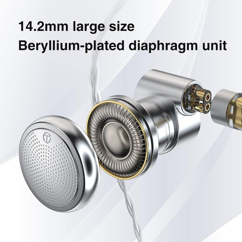 TRN EMX Earphone New Flagship HiFi Flat Earbuds Brylium-plated diaphragm 14.2mm with Interchangeable Plugs