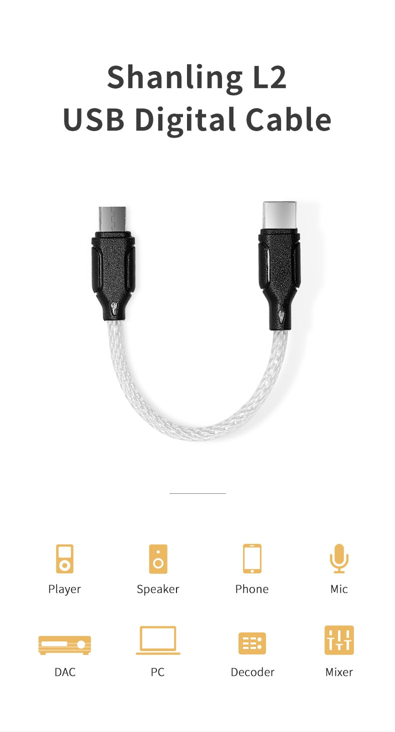 SHANLING L2 USB Digital Cable USB C to Micro USB Cable