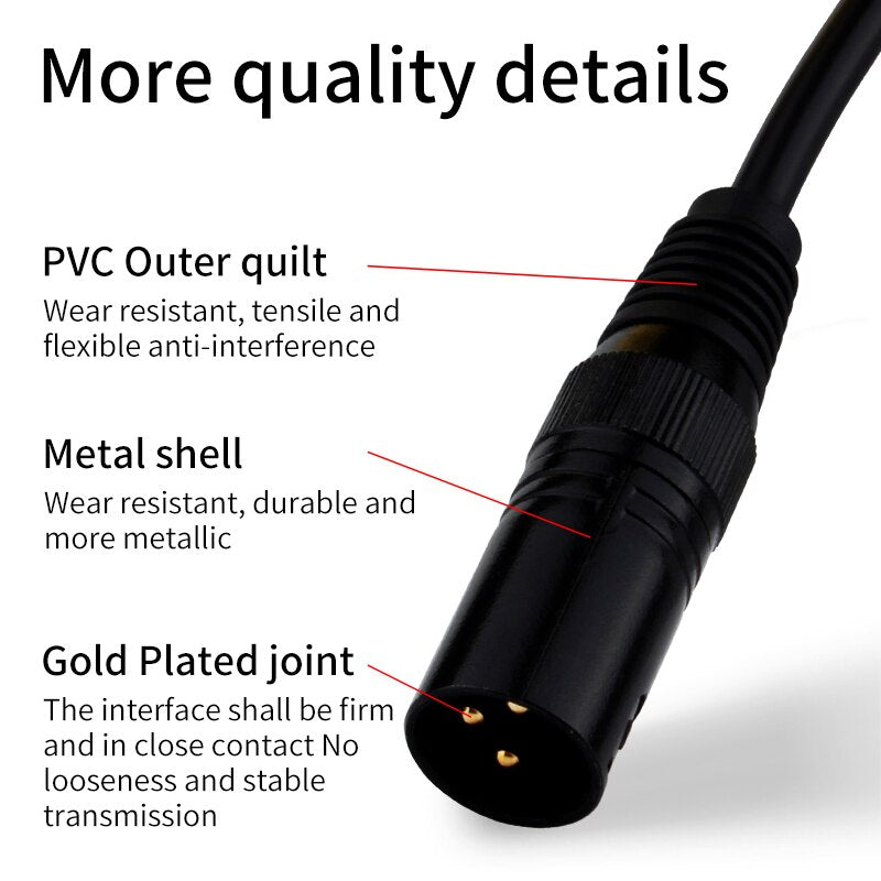 Xlr Cable Male to Female Hifi XLR Cable High Quailty 3 Pin XLR Male to XLR Female Audio Cable Microphone Extension Cable Speaker